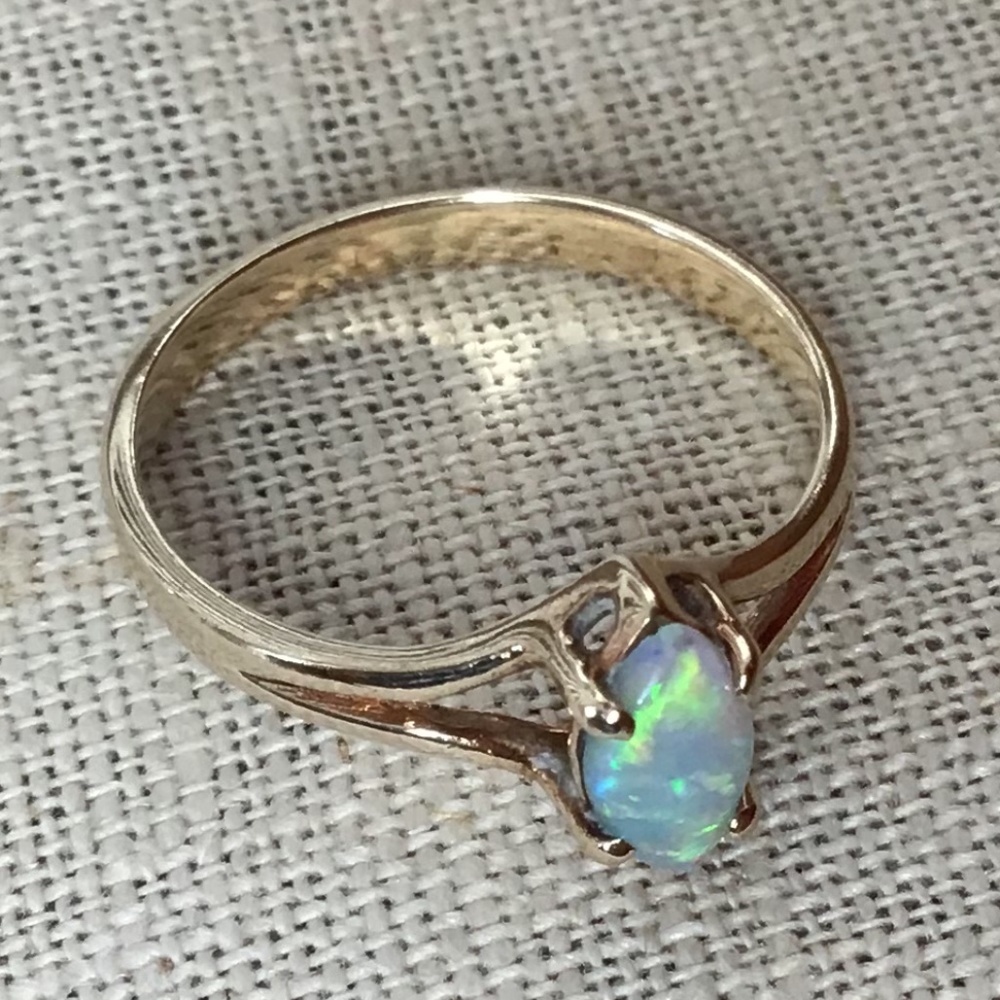 10K Gold & Natural Opal Vintage Ring - KSK - Picture 14 of 16